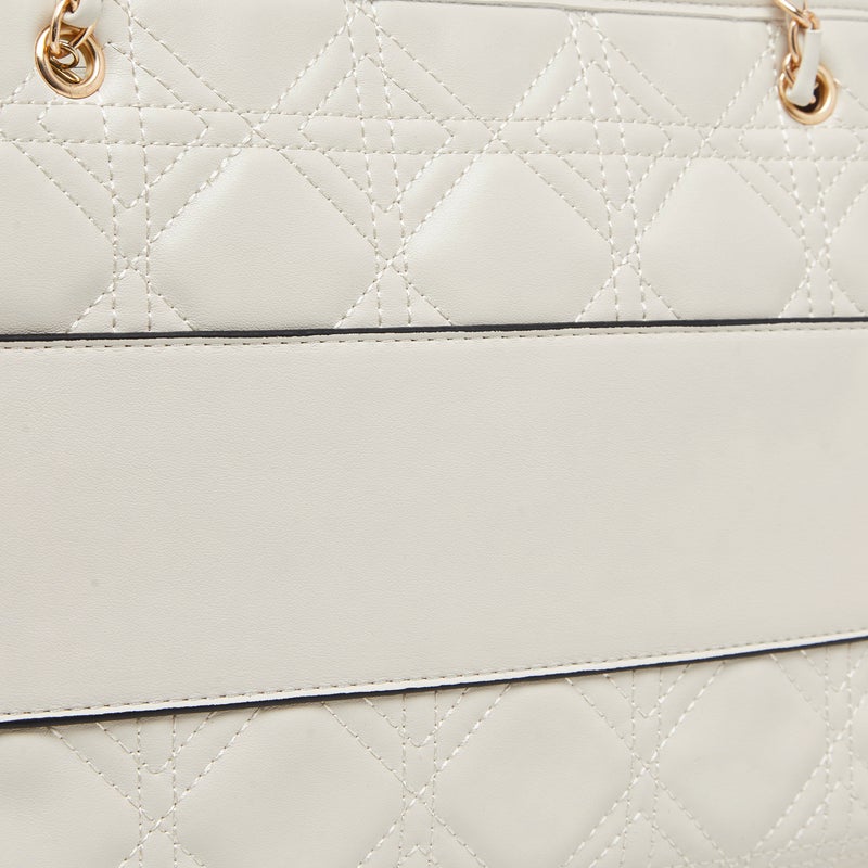 Adore Panelled Tote Bag in Cream for Women - Image 5
